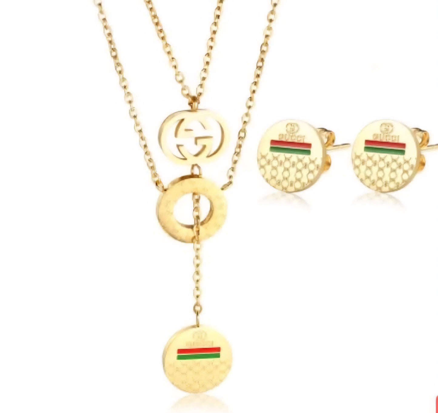 Gucci inspired Gold Triple ring Necklace