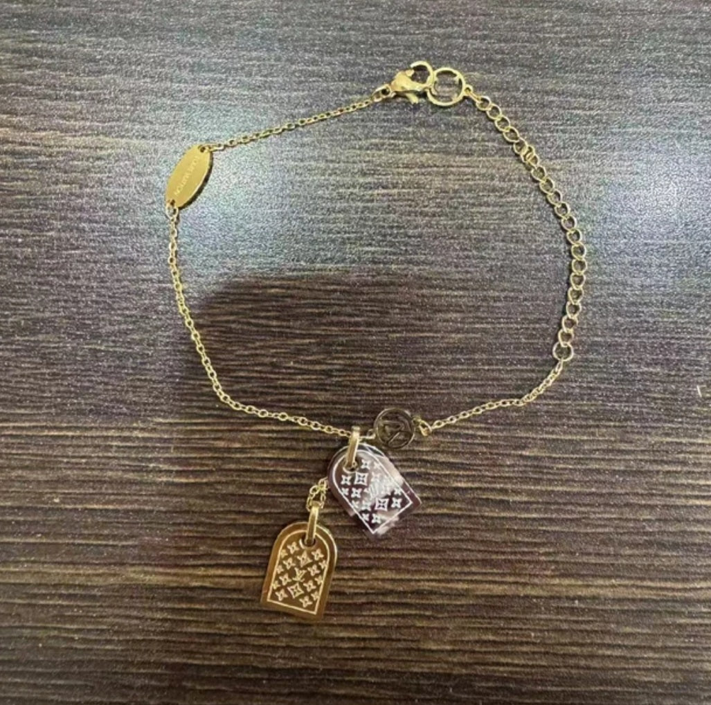 LV inspired Tag Bracelet