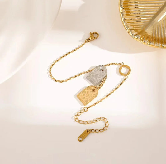 LV inspired Tag Bracelet