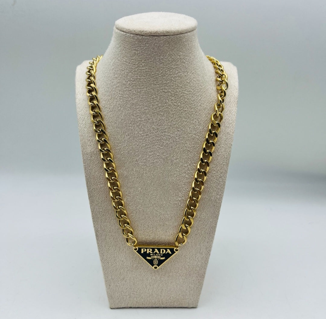 Prada Inspired Cuban Necklace