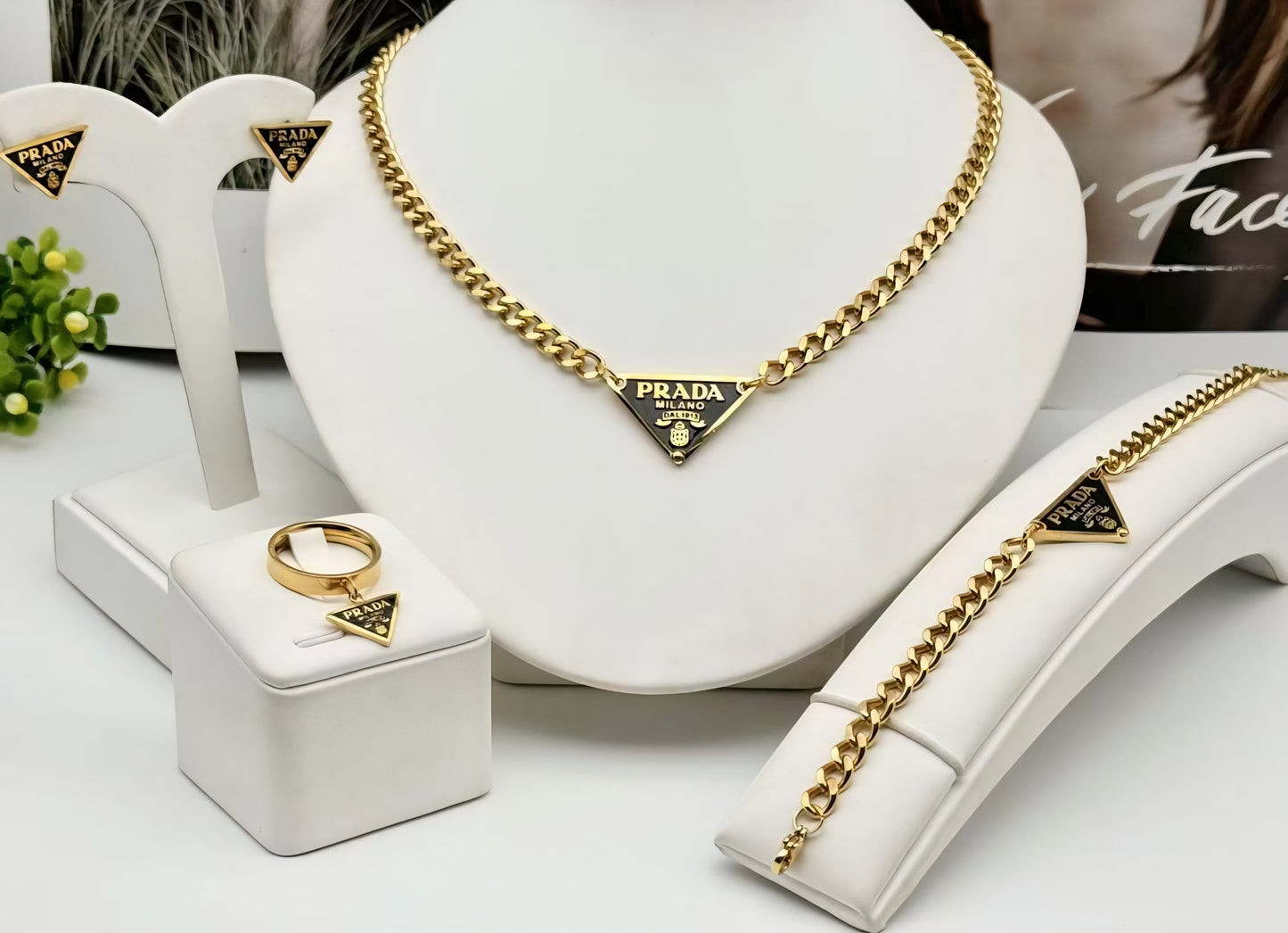 Prada Inspired Cuban Necklace