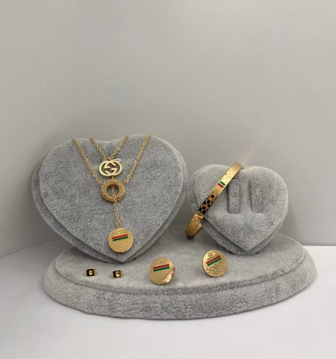 Gucci inspired Gold Triple ring Necklace