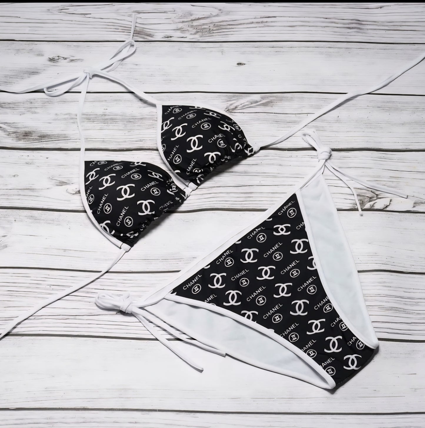 Chanel inspired 2pc bikini set
