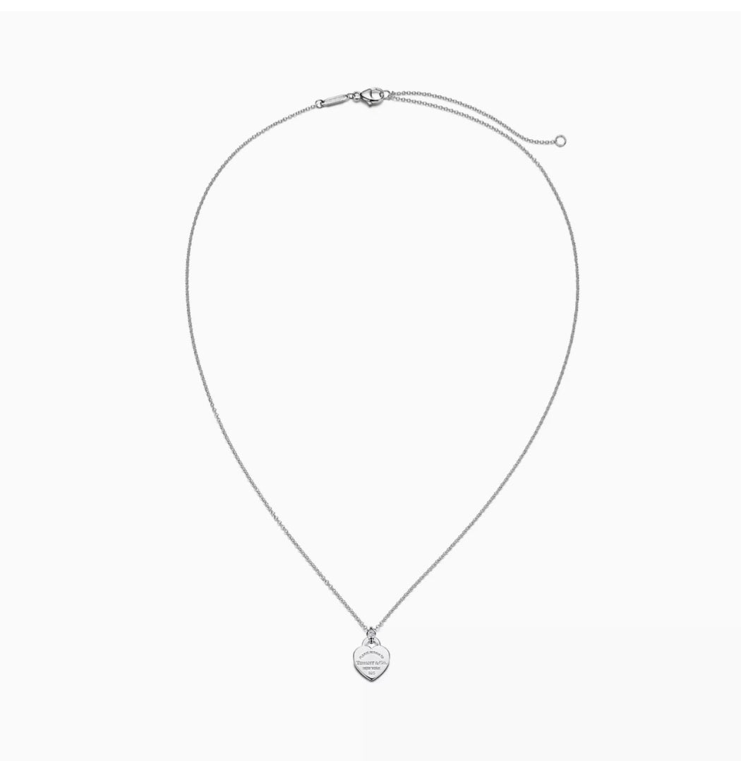 Tiffany inspired mini pendant heart necklace