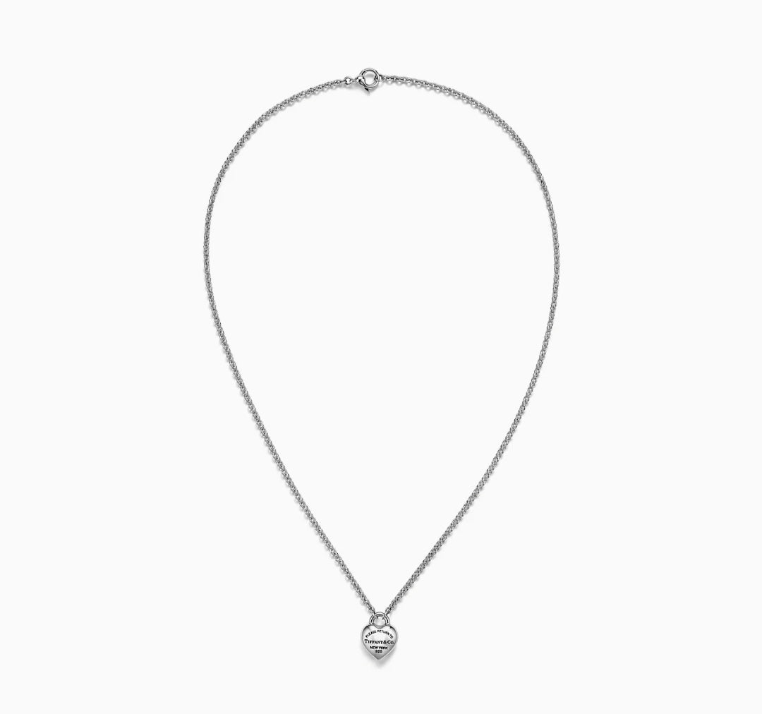 Tiffany inspired mini pendant heart necklace