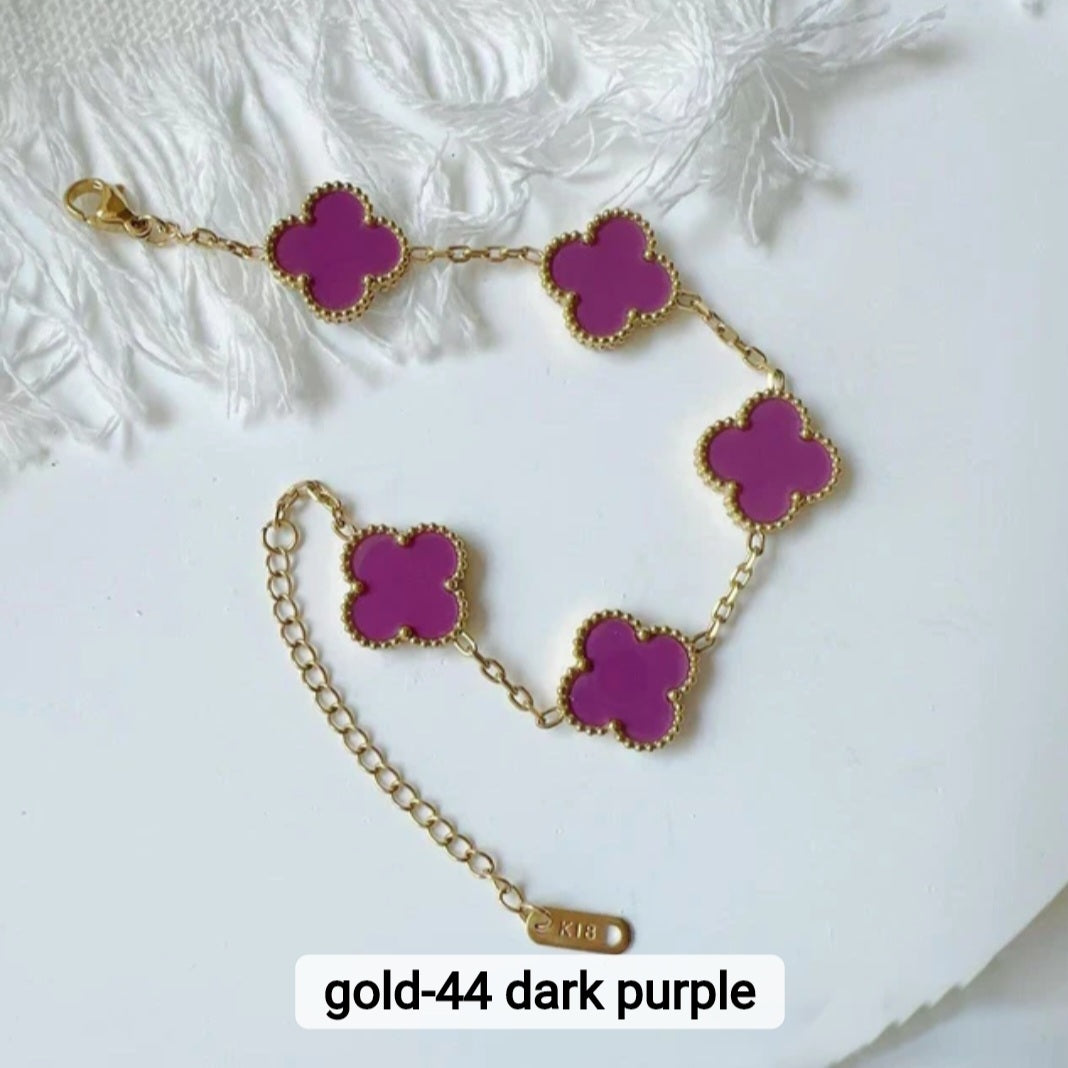 Van Cleef inspired Gold   Clover Bracelet 15mm Collection