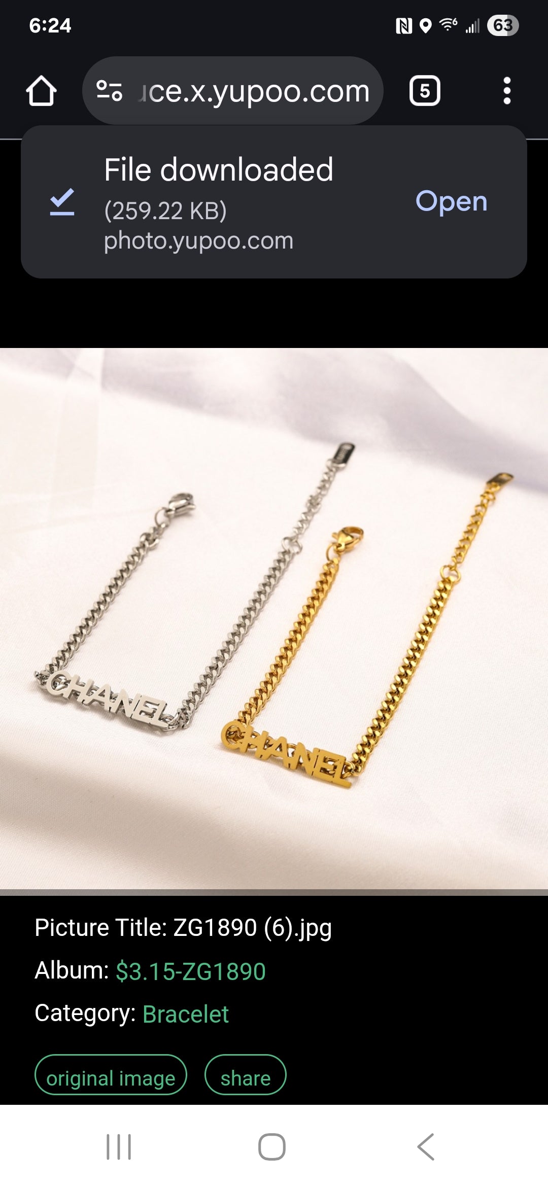 Chanel inspired cuban bracelet