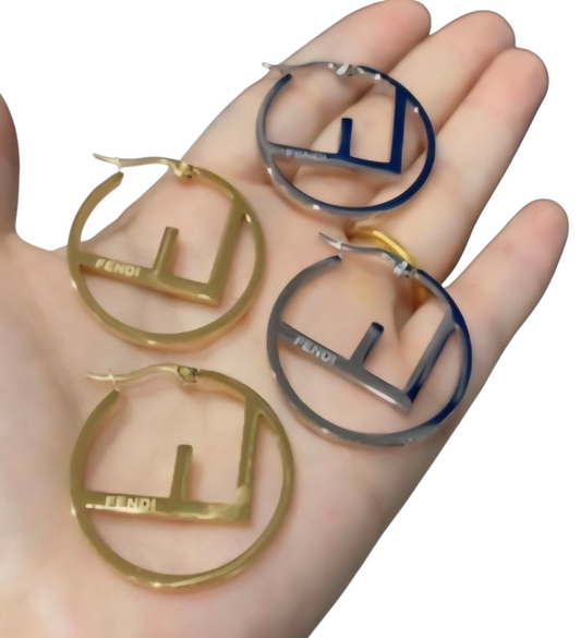 Fendi inspired Hoop Earrings