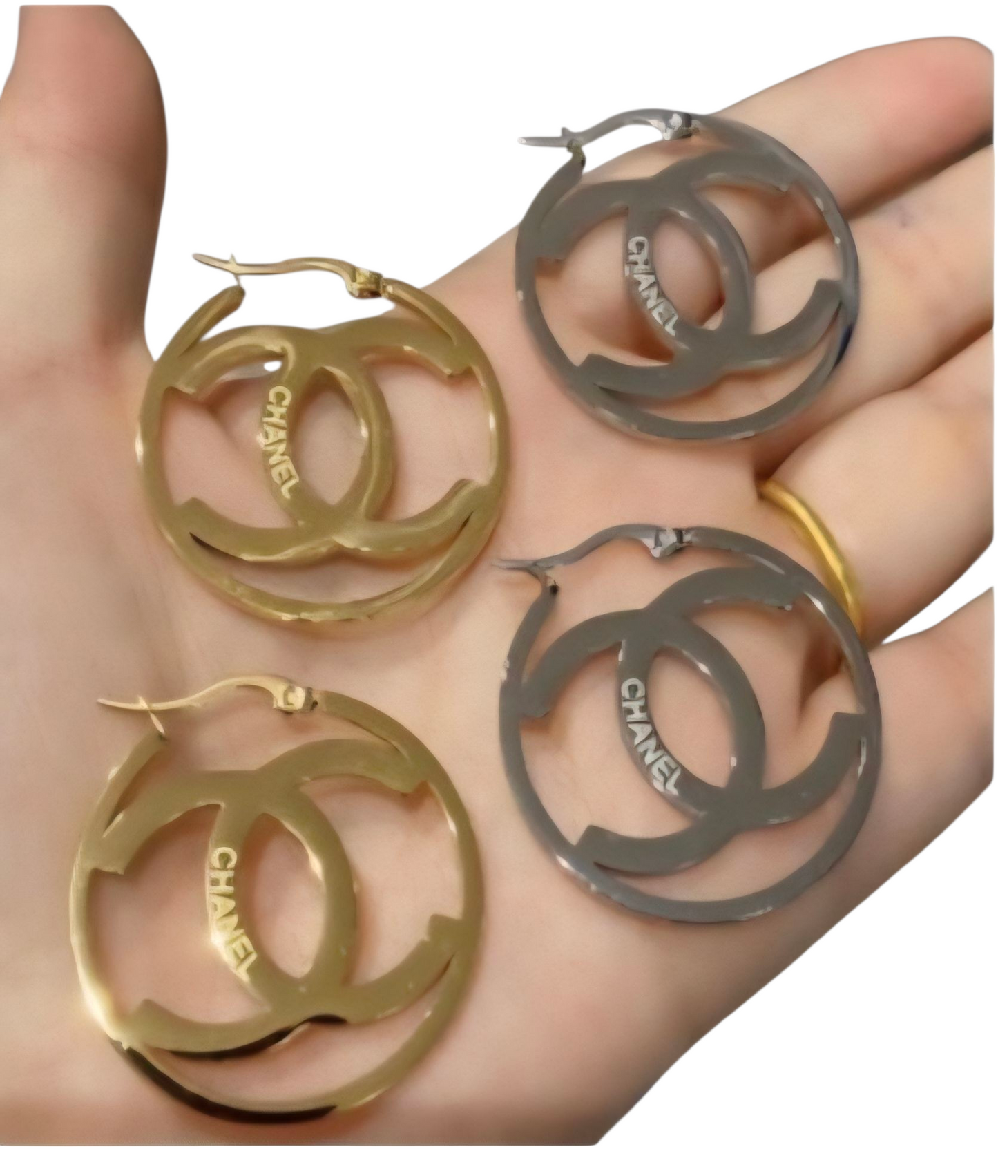 Chanel inspired Hoop Earrings