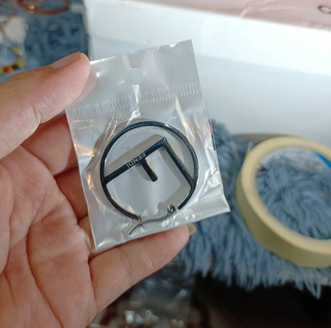 Fendi inspired Hoop Earrings