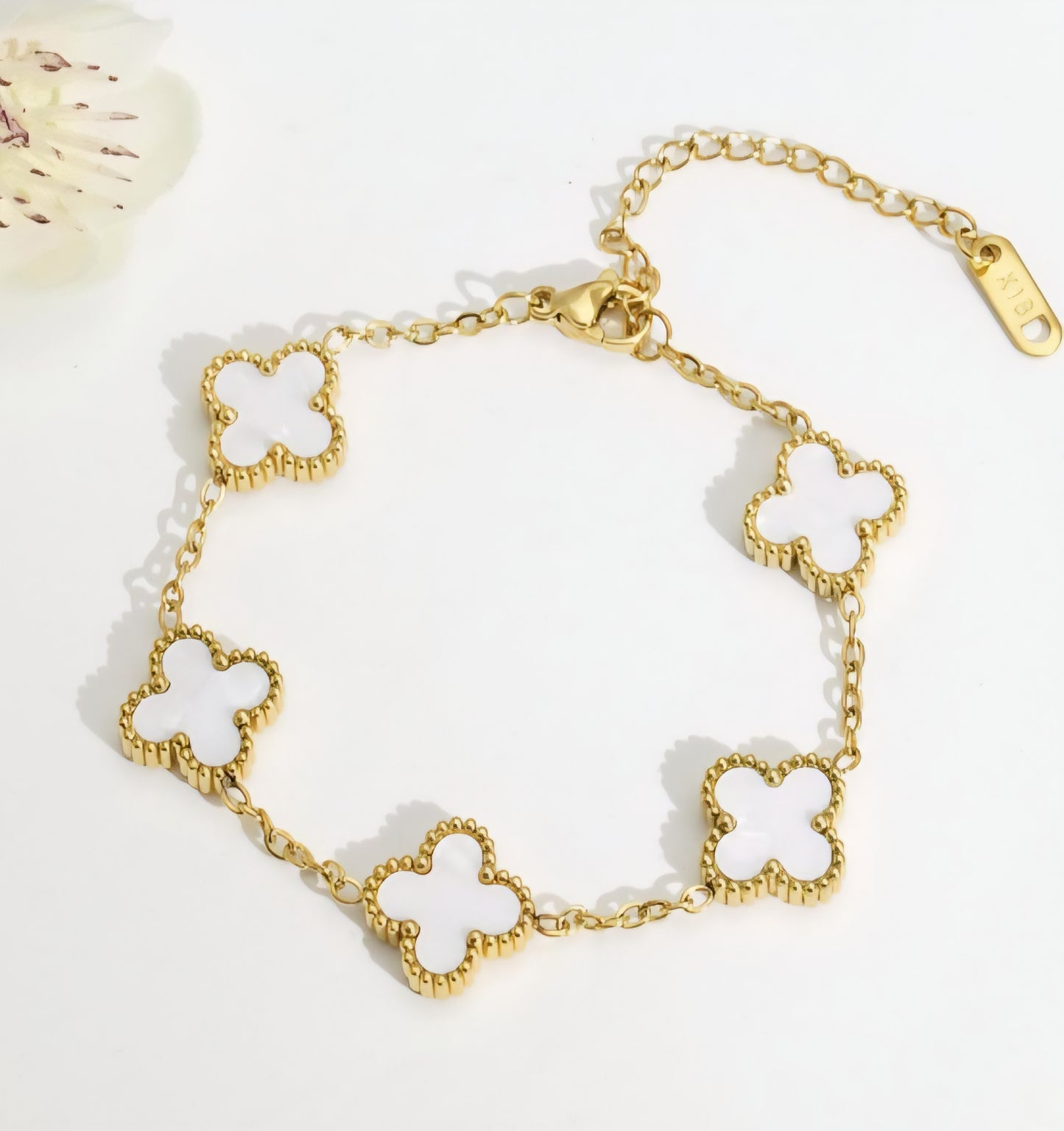 Van Cleef inspired 13mm Clover Gold Bracelet Collection