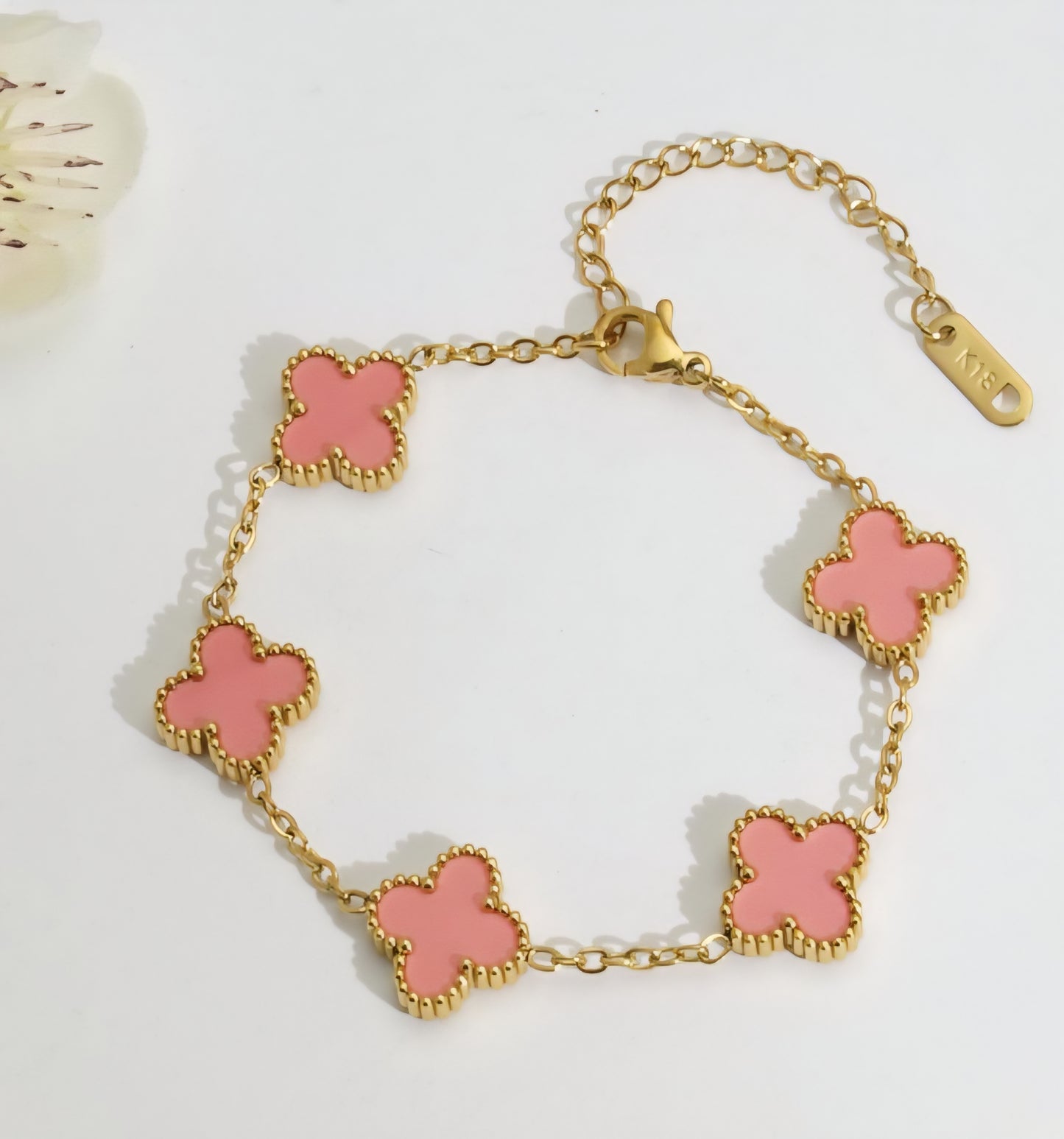 Van Cleef inspired 13mm Clover Gold Bracelet Collection