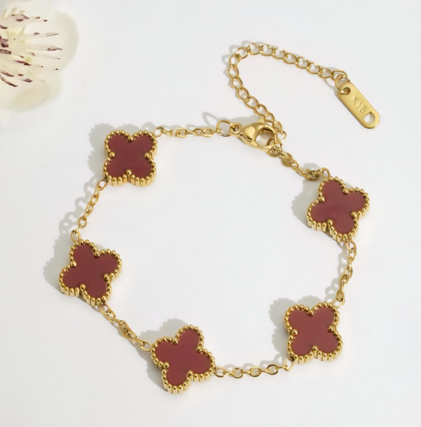 Van Cleef inspired 13mm Clover Gold Bracelet Collection
