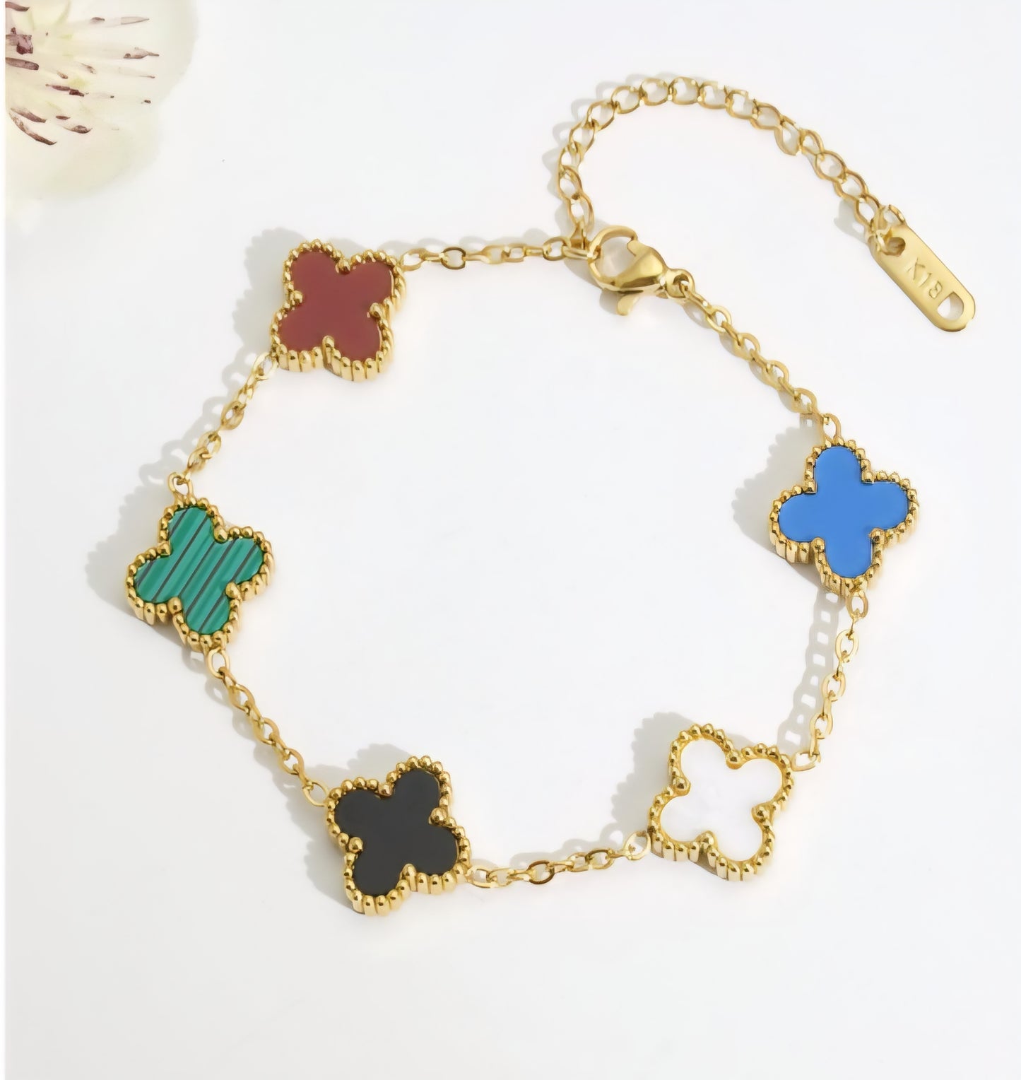Van Cleef inspired 13mm Clover Gold Bracelet Collection