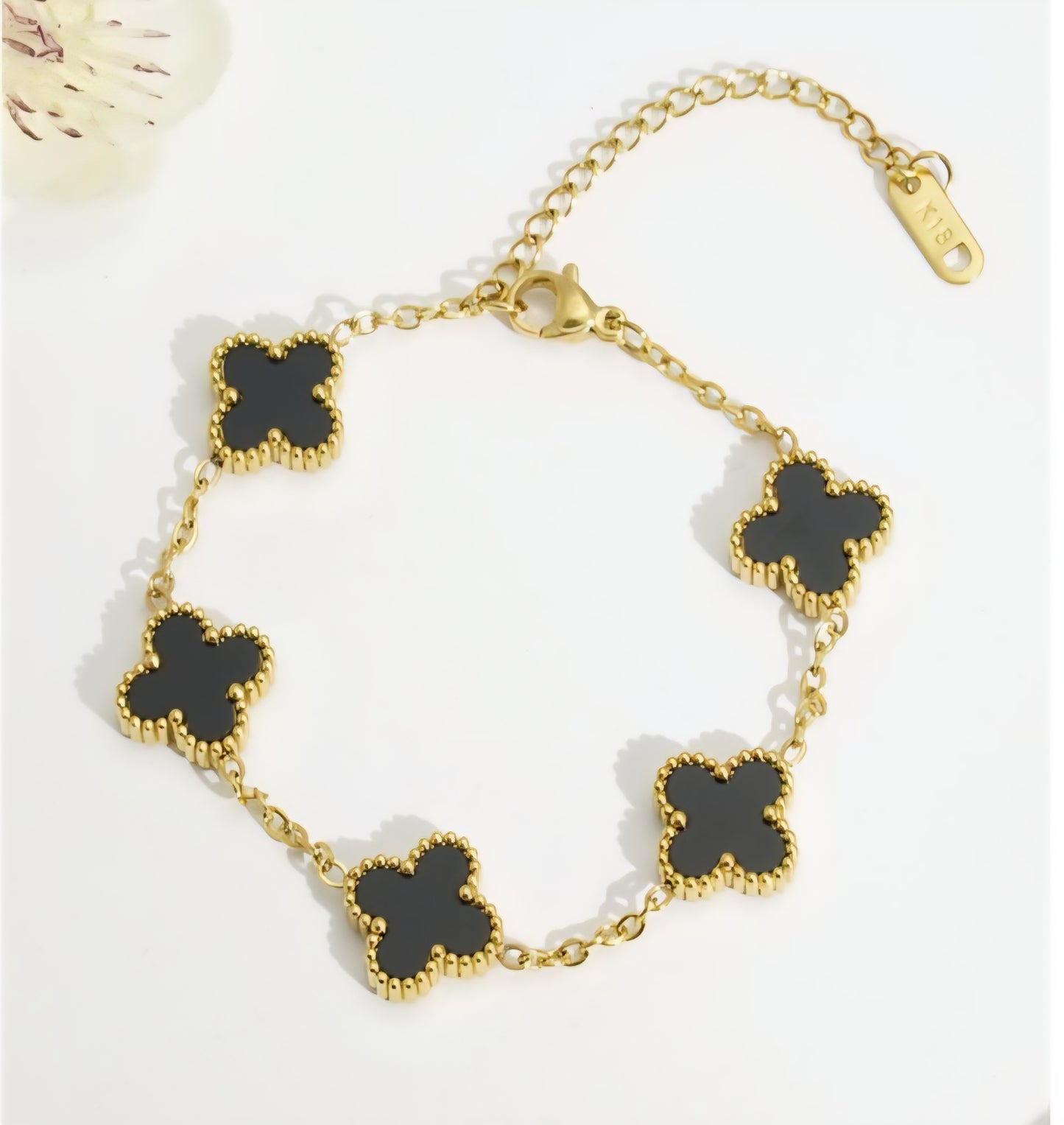 Van Cleef inspired 13mm Clover Gold Bracelet Collection