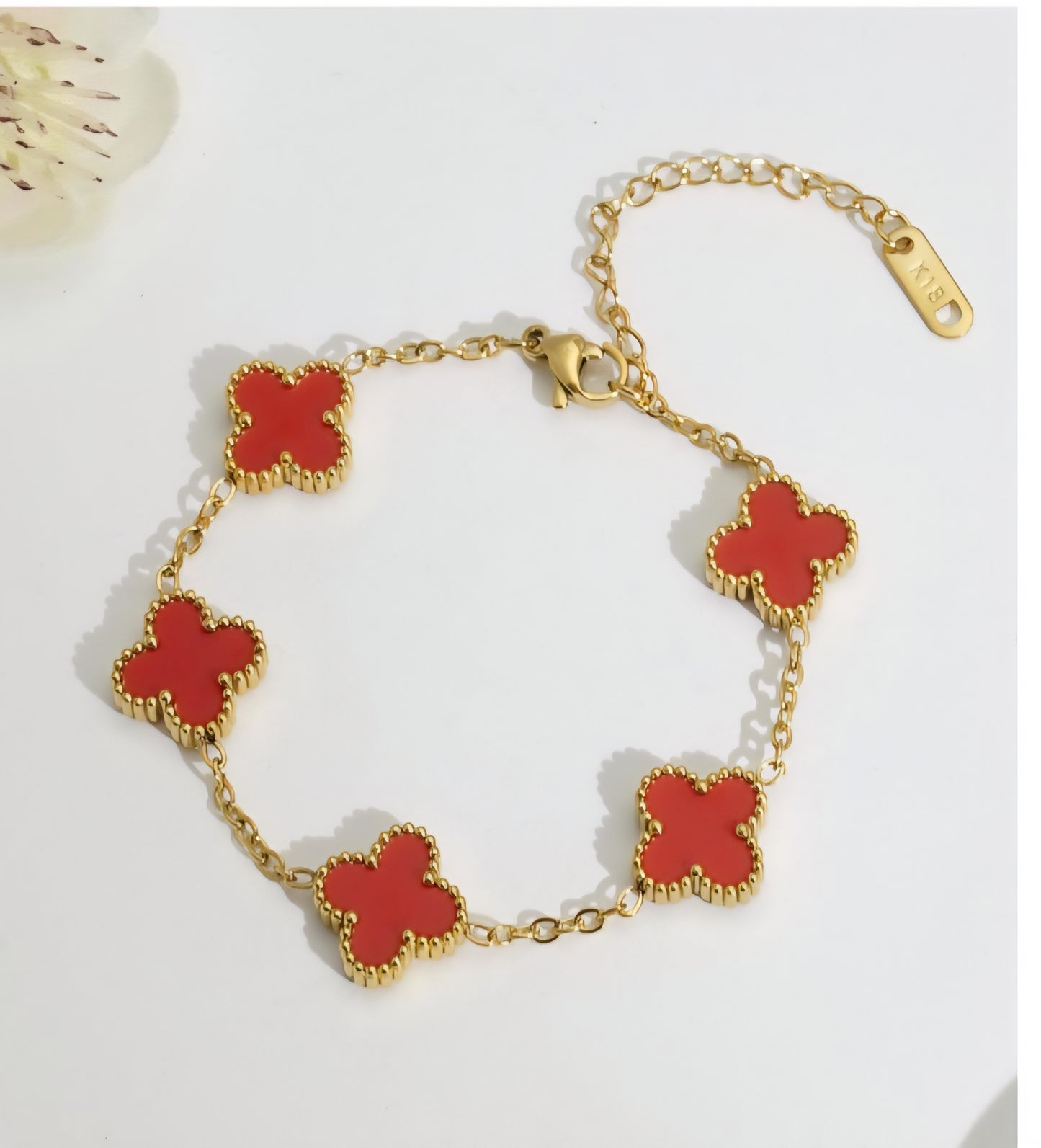 Van Cleef inspired 13mm Clover Gold Bracelet Collection