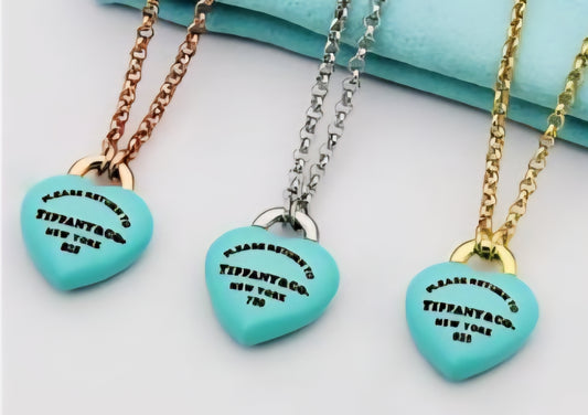 Tiffany inspired Minn-Heart Shape Pendant Necklace