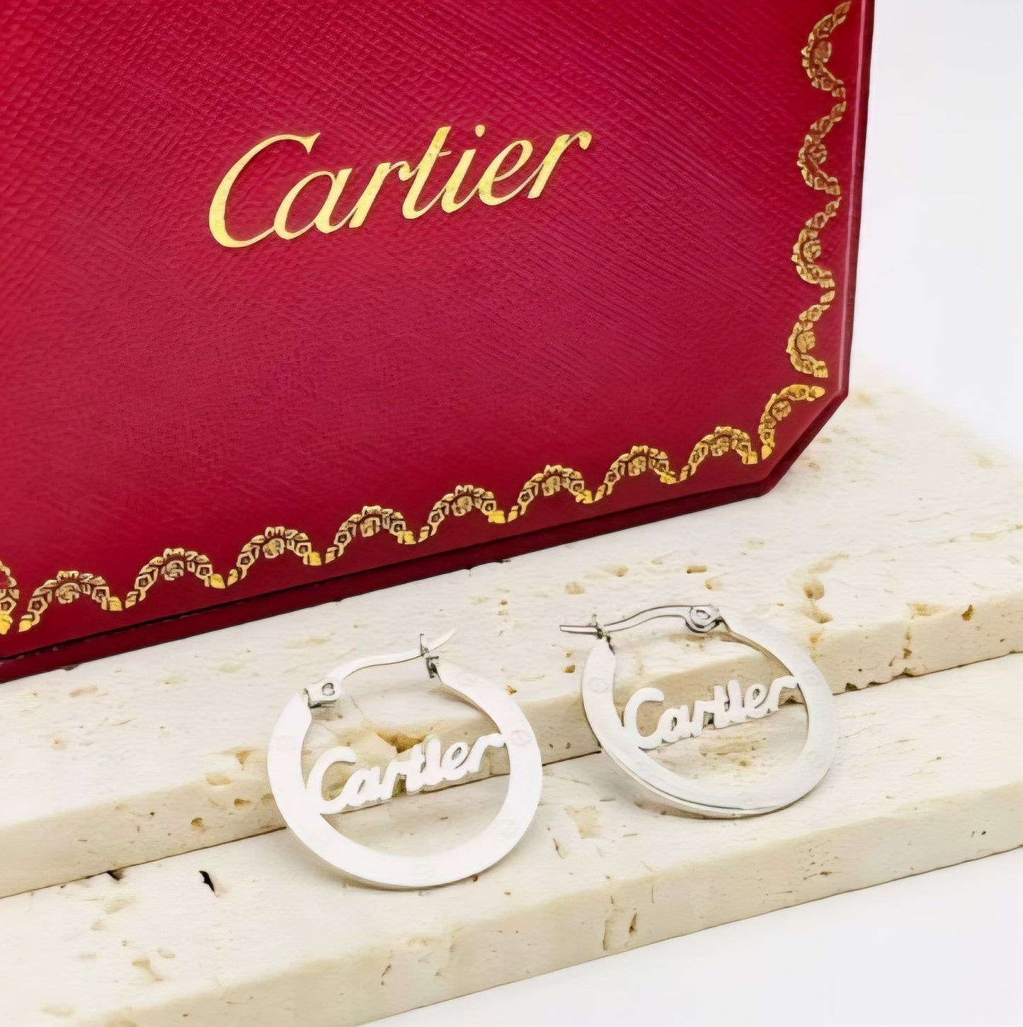 Cartier inspired Hoop Earrings