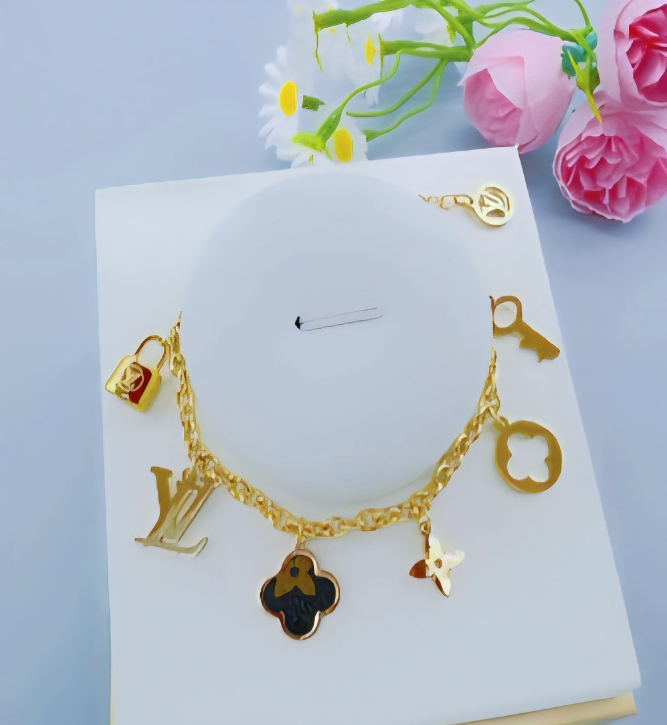 LV Designer Inspired Clover Necklace
