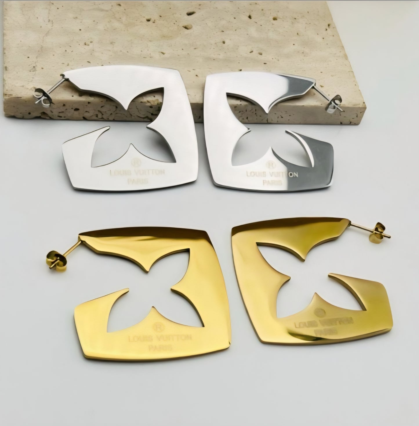 LV Designer Inspired Clover Earrings