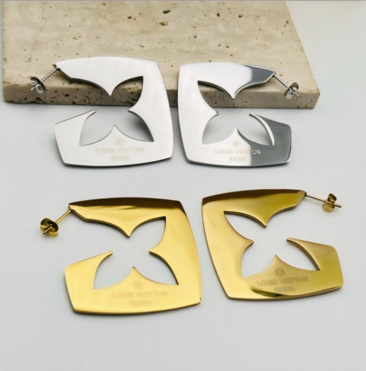 LV Designer Inspired Clover Earrings