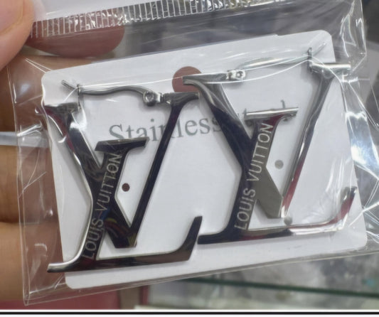 LV inspired Hoop Earrings