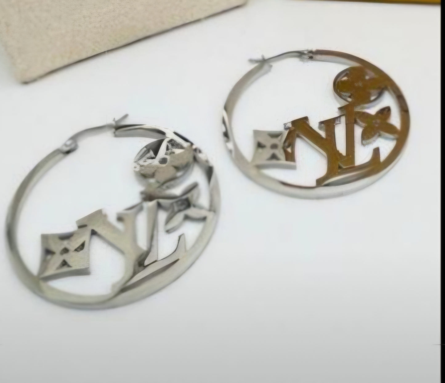 LV inspired Hoop Earrings