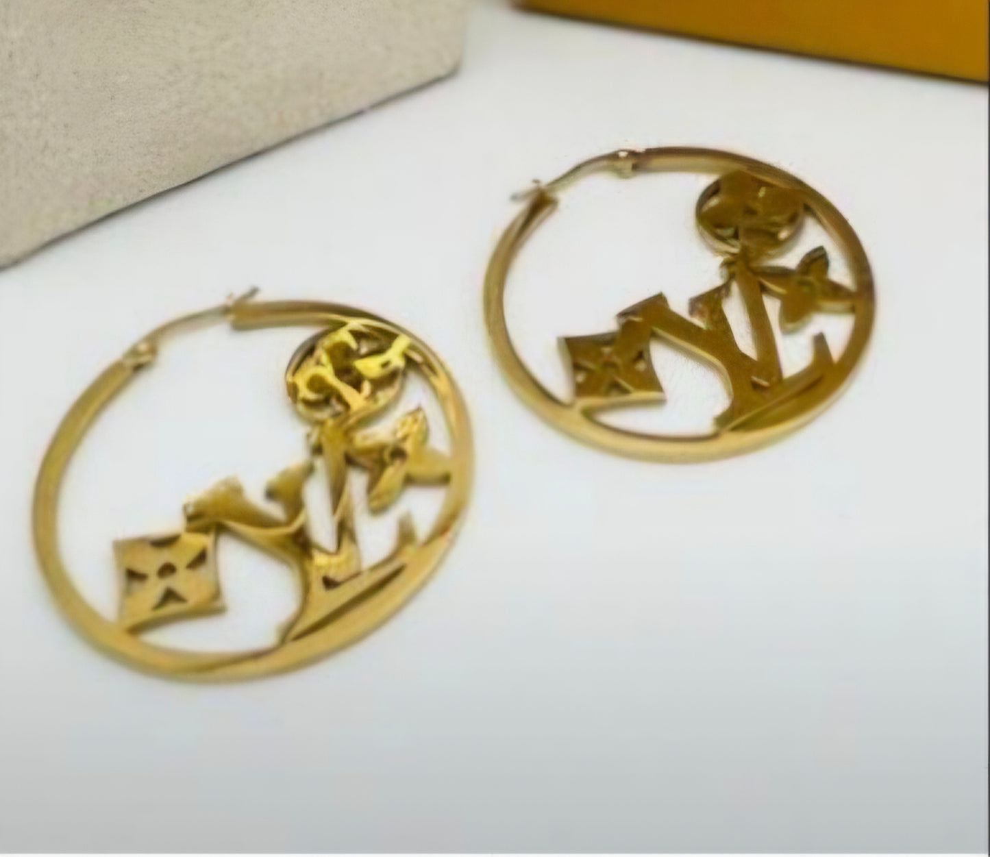 LV inspired Hoop Earrings
