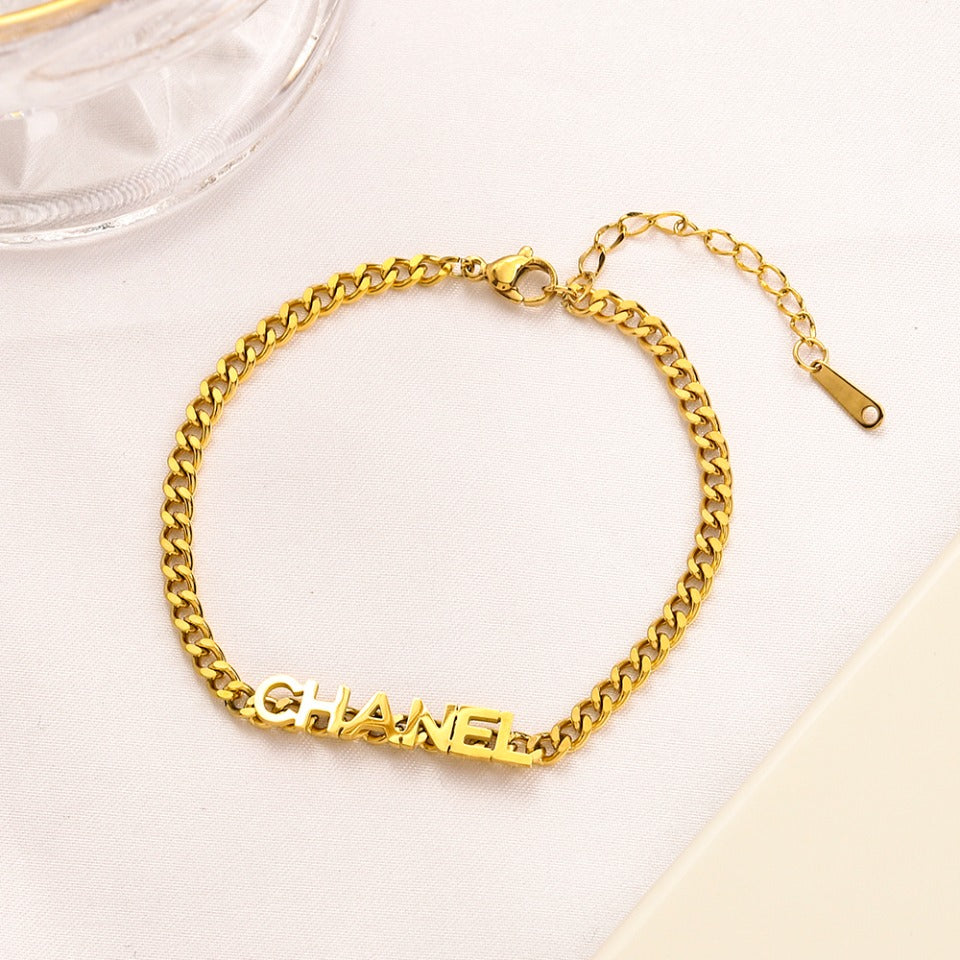 Chanel inspired cuban bracelet