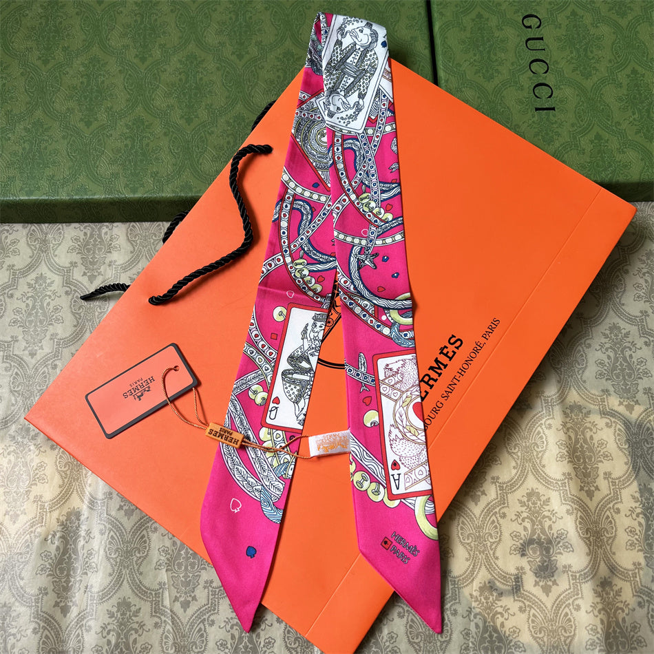 Hermès inspired Twill Ribbon Scarves