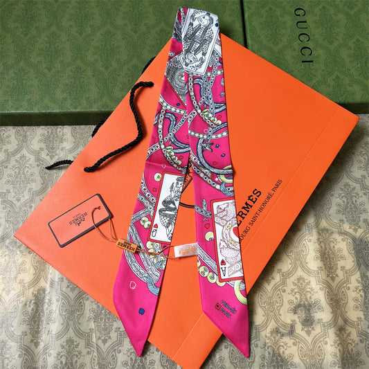 Hermès inspired Twill Ribbon Scarves
