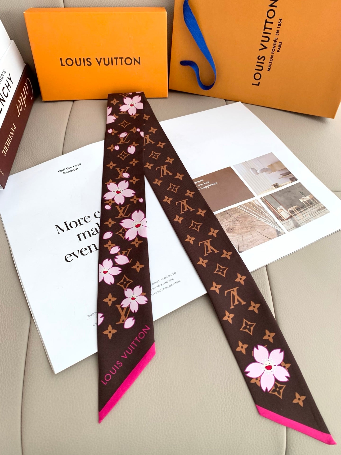 LV  inspired Twill Ribbon Scarves