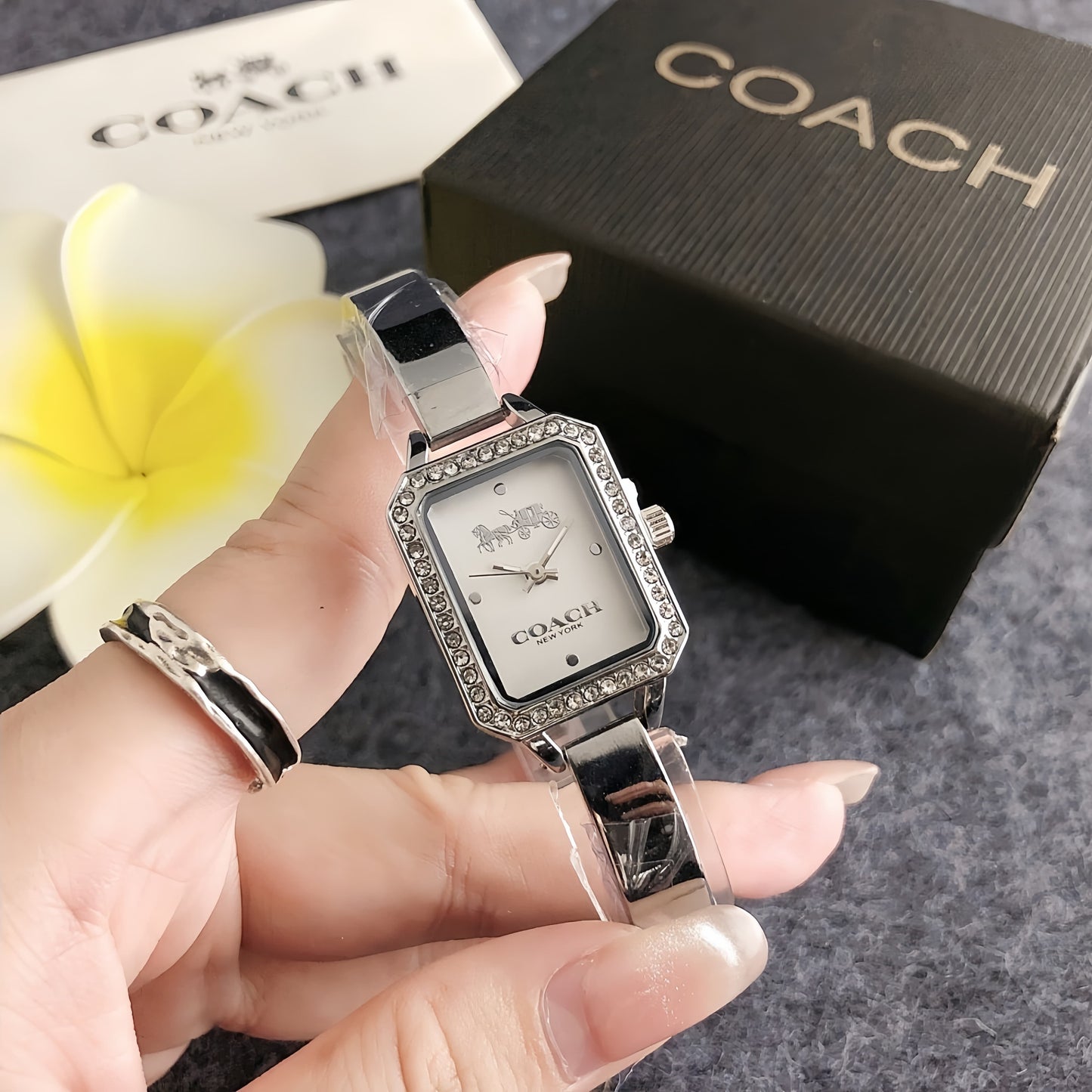 Coach inspired silver watch