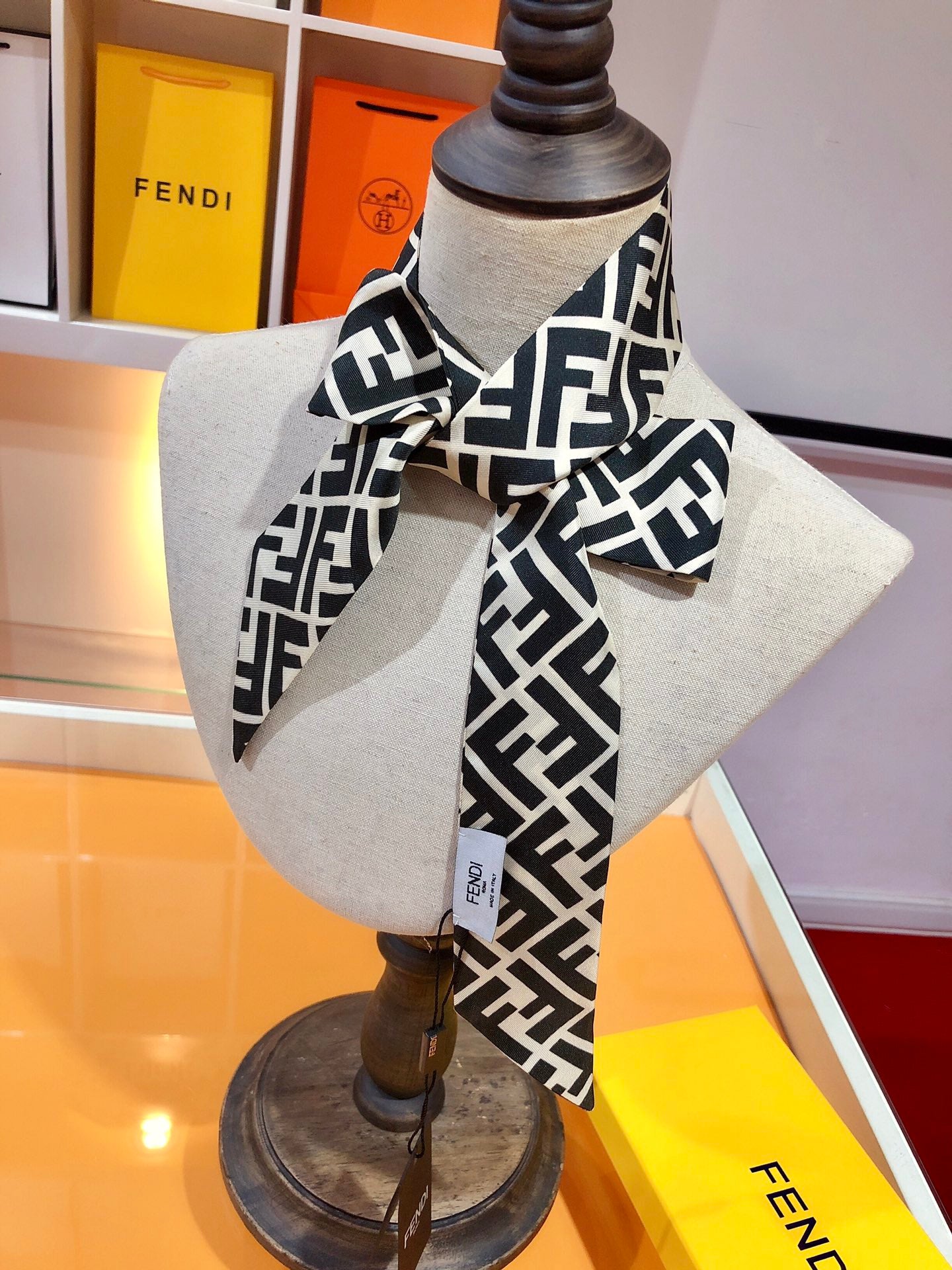 Fendi inspired Twill Ribbon Scarves