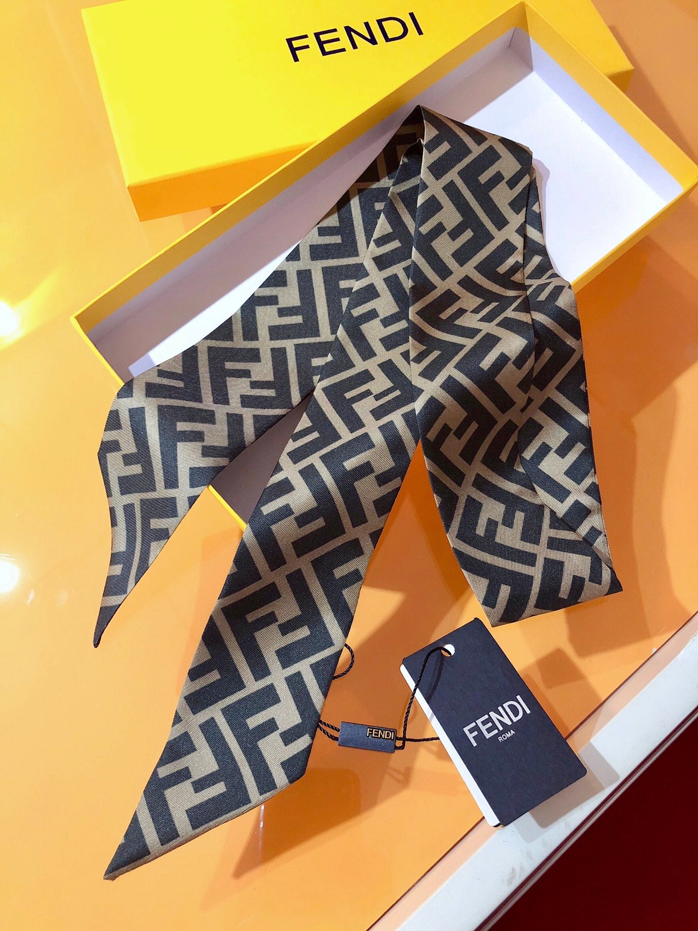 Fendi inspired Twill Ribbon Scarves