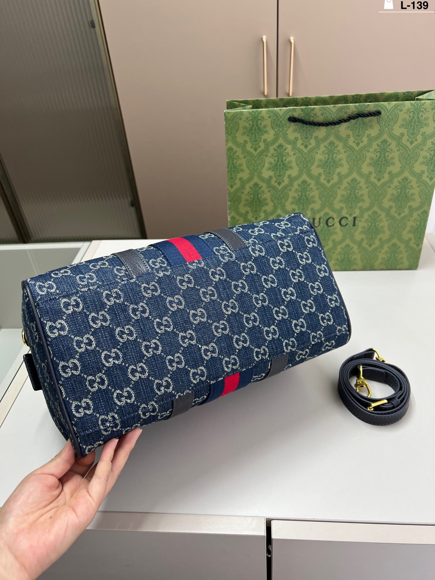 Gucci inspired Denim Pillow Handbag