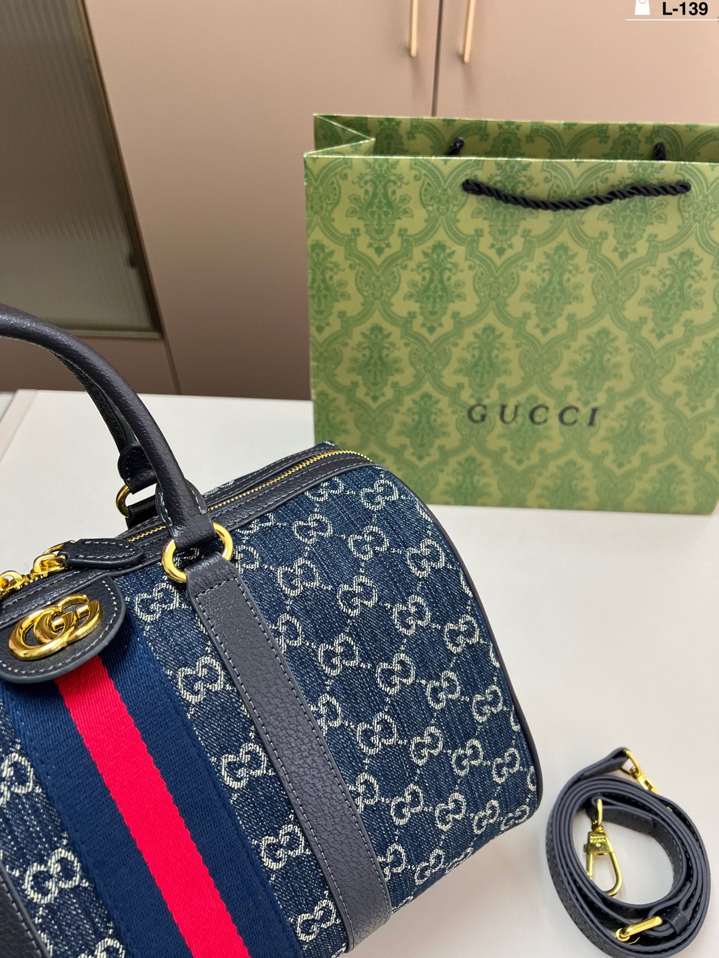 Gucci inspired Denim Pillow Handbag