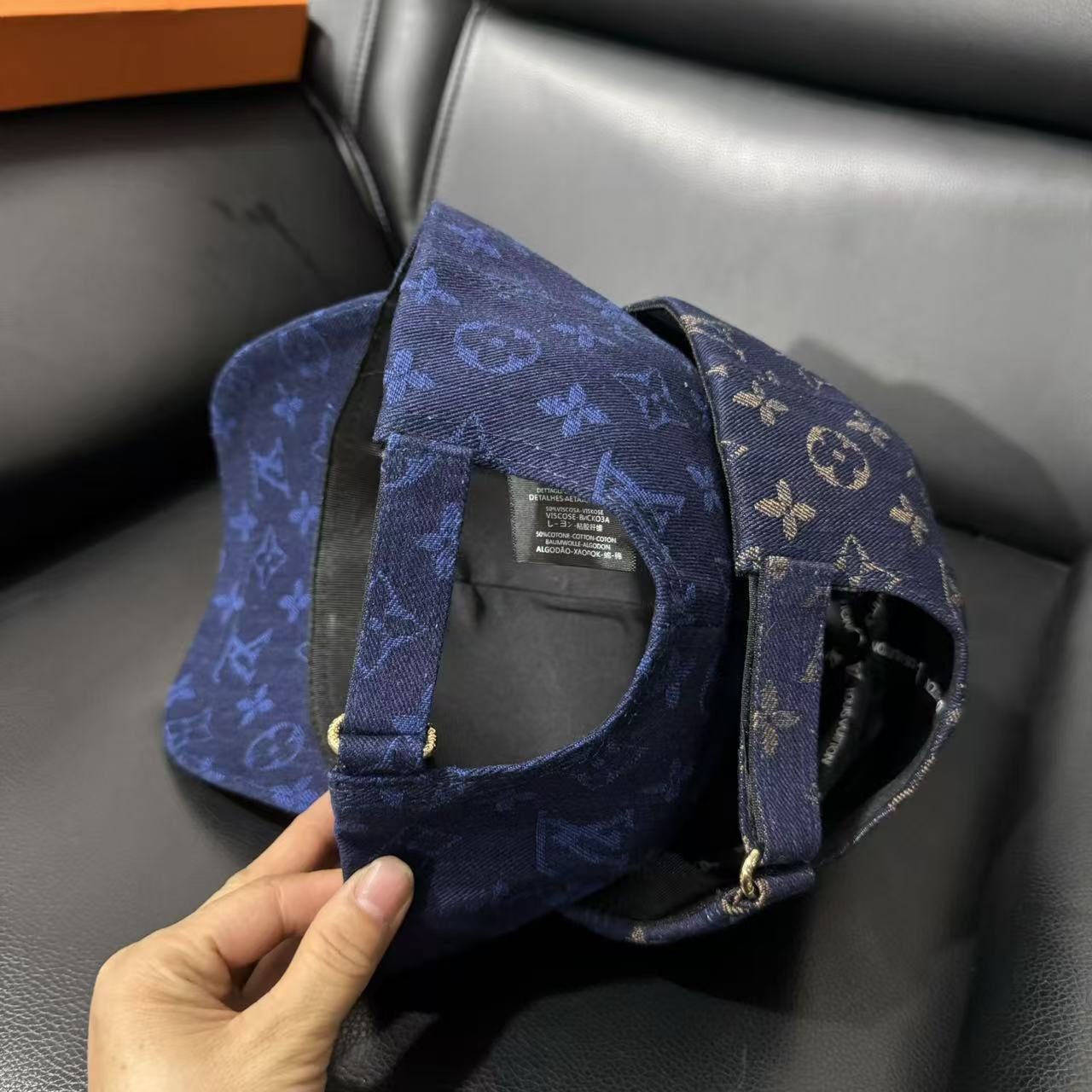 LV Designer Inspired Blue indigo Denim baseball cap