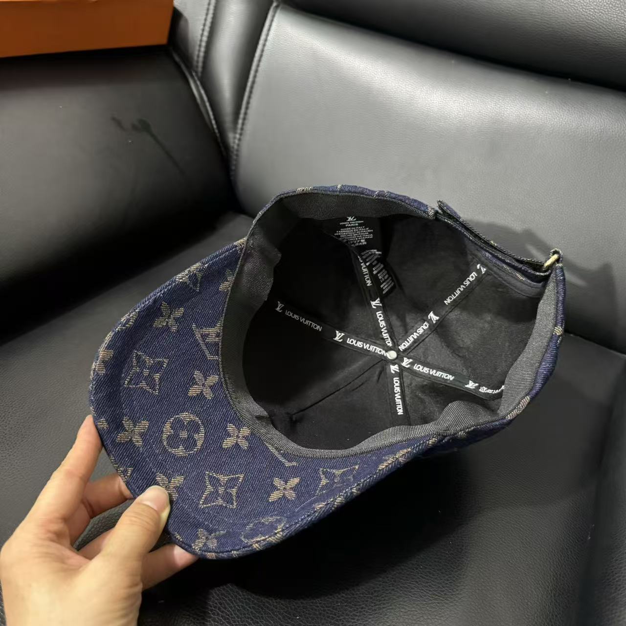 LV Designer Inspired Blue indigo Denim baseball cap
