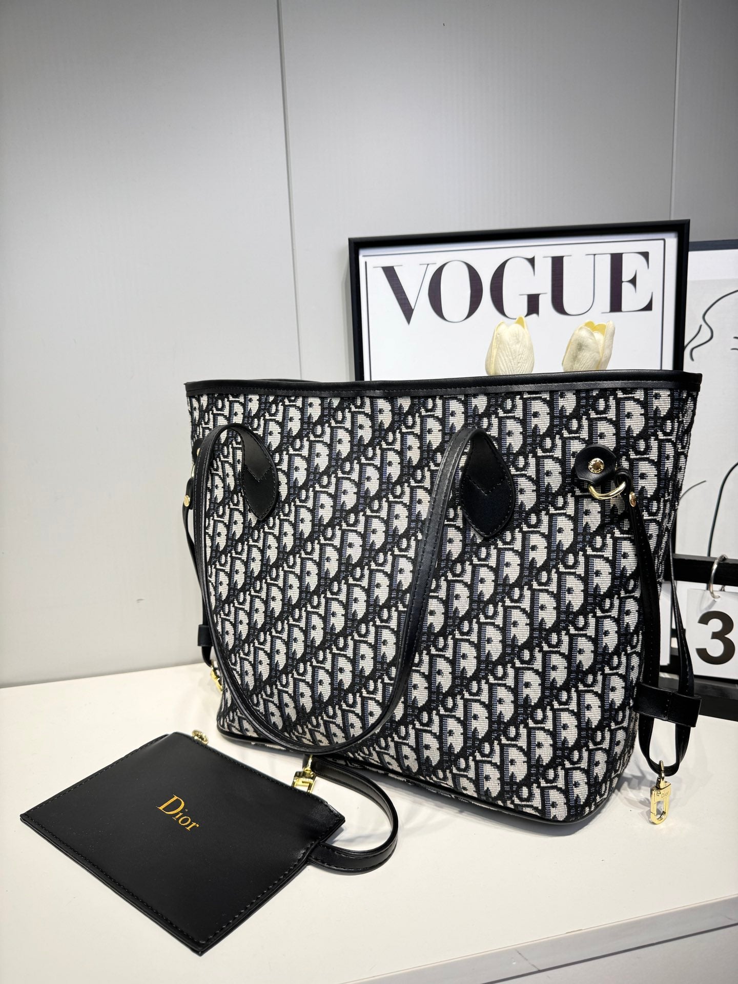 Christian Dior monogram inspired Tote Bags