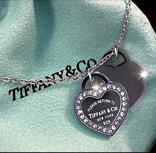 Tiffany Co Inspired Two Heart Necklace