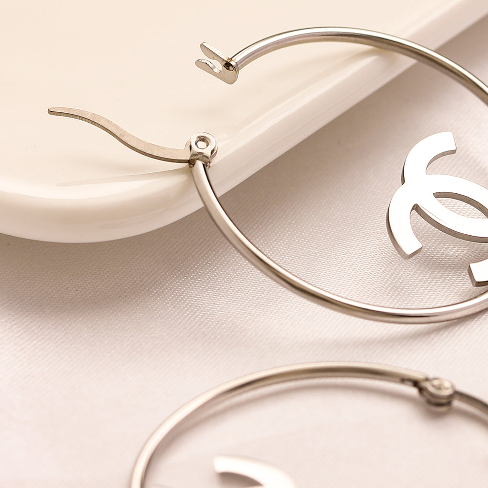 Chanel inspired Hoop Earrings