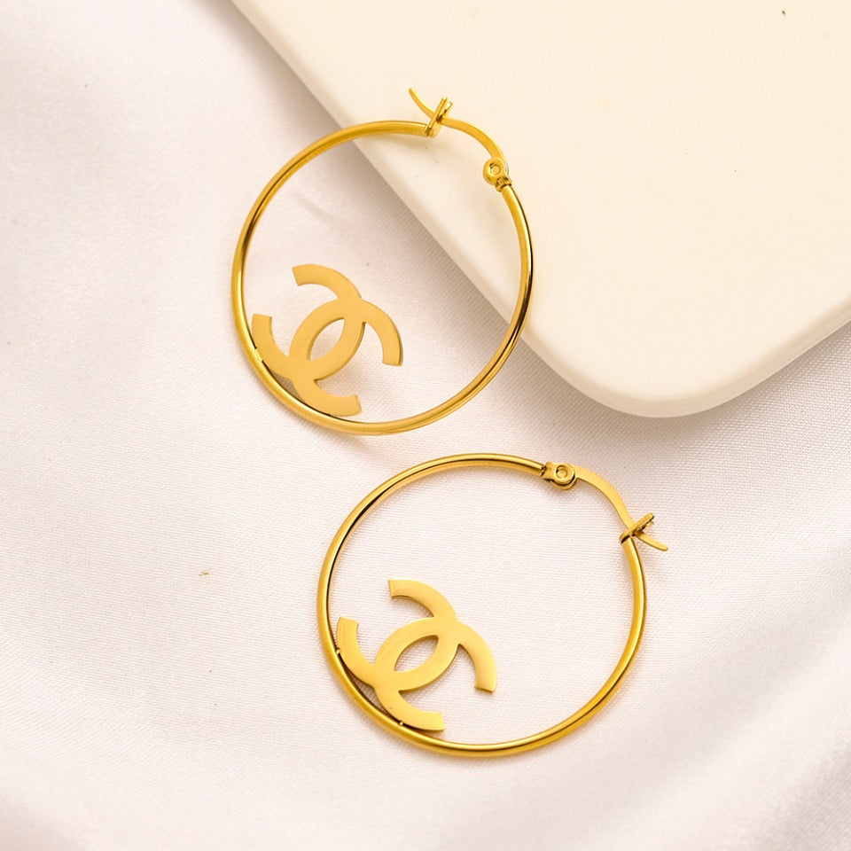 Chanel inspired Hoop Earrings