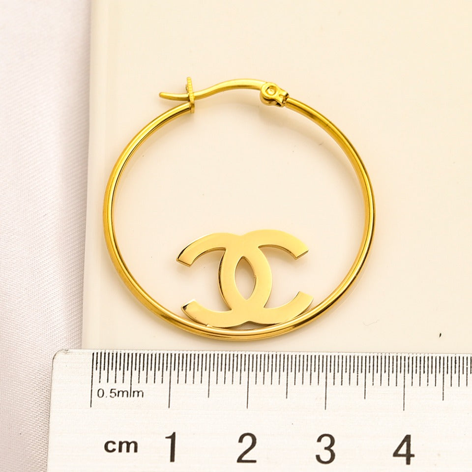Chanel inspired Hoop Earrings