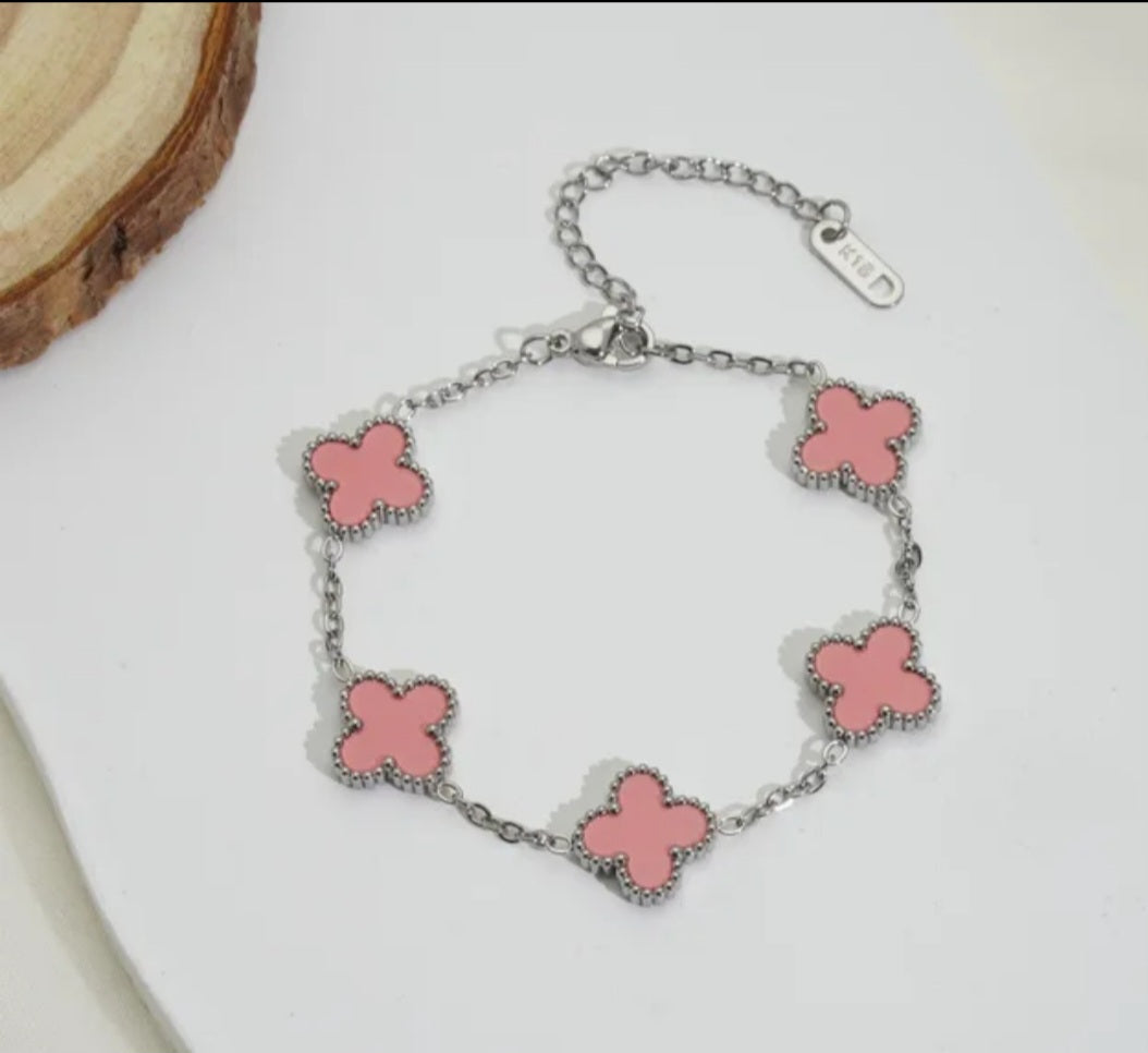 Van Cleef inspired 13mmSilver 4 leaf Clover Bracelet Collection