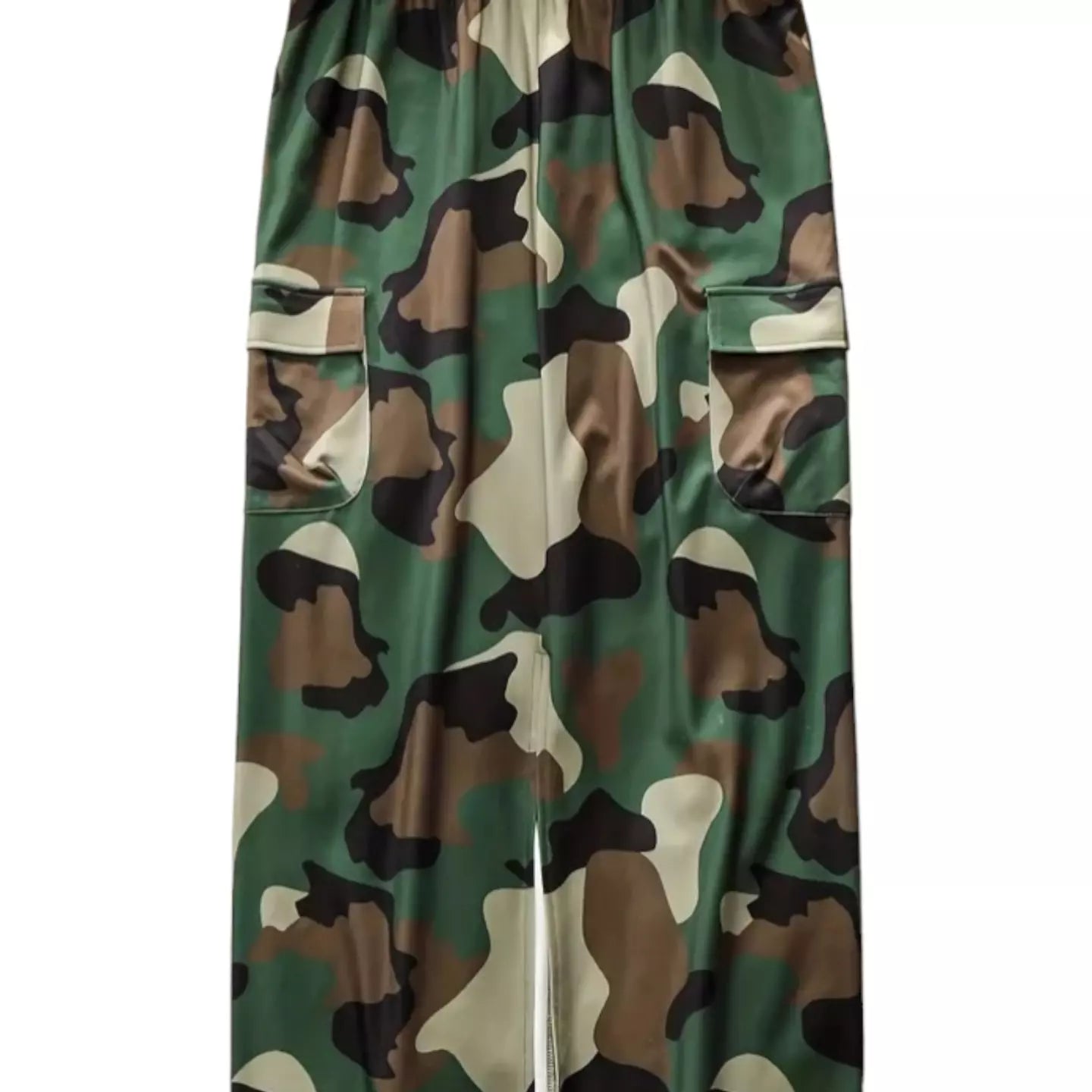 Plus size camouflage maxi skirt