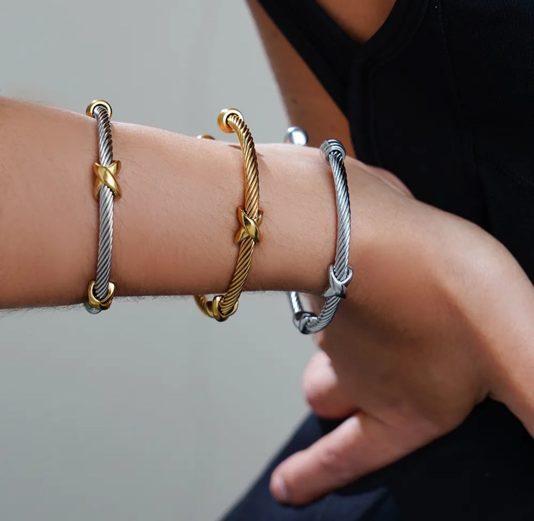 Minimalist Twisted Cuff Bracelet