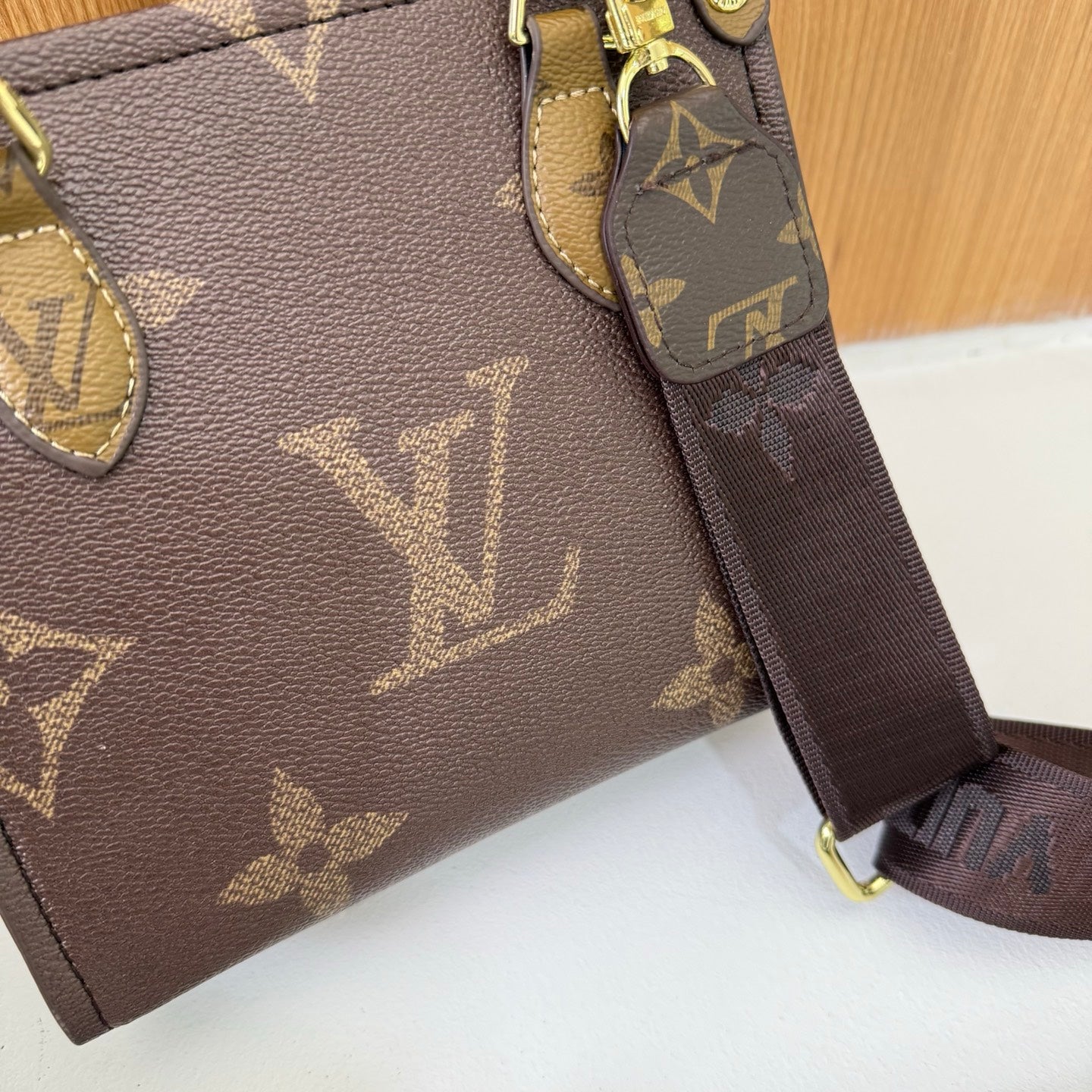 LV inspired reverse tote bag
