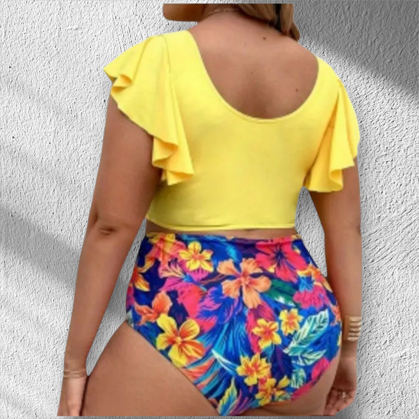 Plus size Tankini floral set