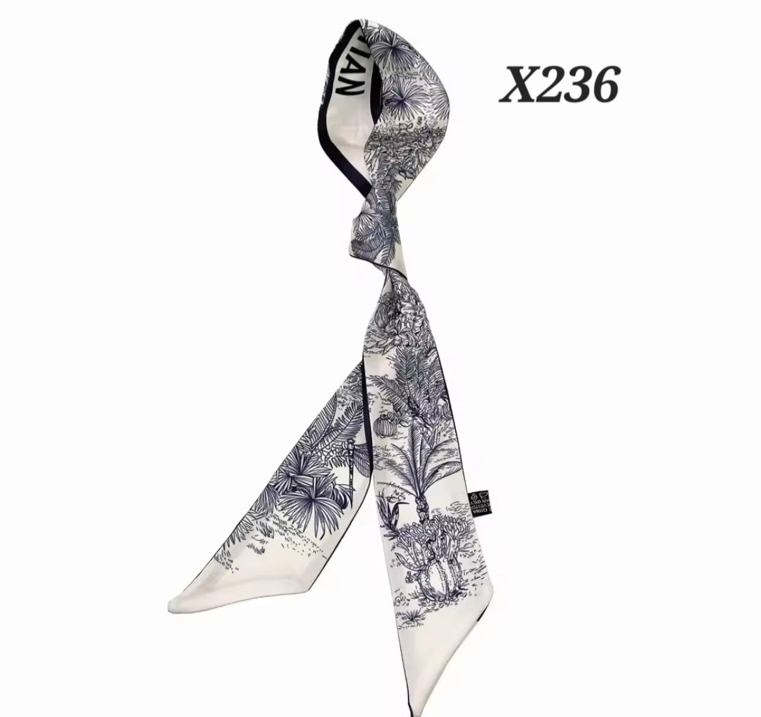 Twill ribbon scarves